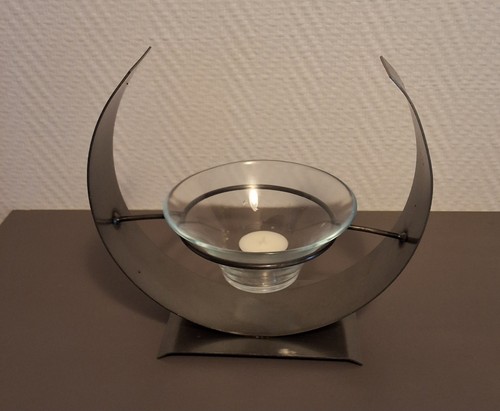 Bougeoir fer blanc - en,