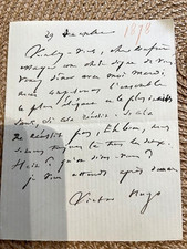 Victor HUGO - Lettre autographe signée à un confrère  Décembre 1878