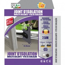 Joint d'isolation phonique et thermique adhésif noir - longueur 7,5 m ELLEN