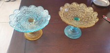 2 COUPES GEORGE SAND VERRE MOULE NAPOLEON III PORTIEUX LEGRAS DRAGEOIR XIXeS 