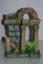 Aquarium Large Vieux Romain Colonne Arche Ruine Grec Décoration 18 x 11 x 24 CM