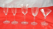 Lot of 5 Vintage Clear Glass