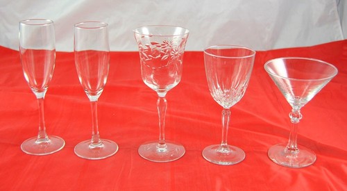 Lot vintage clear glass - clear,