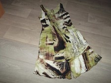 Robe lin COCO MENTHE vert anis, marron, beige  taille 36/1/S  TBE