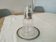 ANCIENNE CARAFE DE NUIT EAU DE MÉLISSE CRISTAL ARGENT MASSIF MINERVE