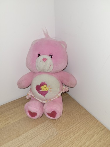 Peluche rose bisounours bebe - peluche,