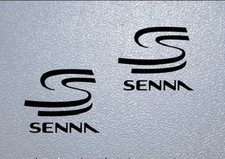 2 STICKERS  SENNA   COULEUR au choix  noir blanc rouge gris 7x8 cm