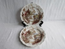 2 assiettes plates anglaise ridgway coaching