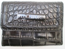 -AUTHENTIQUE portefeuille/porte-monnaie LOLLIPOPS    cuir & toile  TBEG vintage 