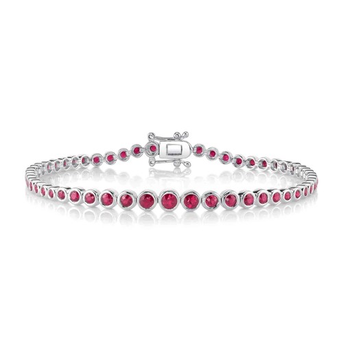 14k blanc rubis tennis - or,