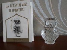 CHOUETTE  CRYSTAL A FACETTES  FRANKLIN MINT + FICHE  1988 COMME NEUF