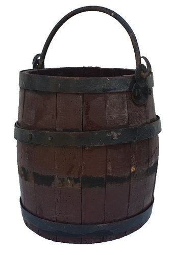 Ancien seau puits bois - seau, en