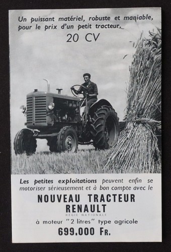 Tracteur renault publicité - renault,