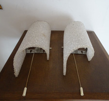 Paire d'appliques murales à tirettes en perspex grantité vintage design 60/70