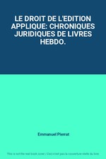 LE DROIT DE L'EDITION