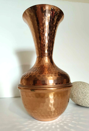Vase ancien cuivre martelé - vase,
