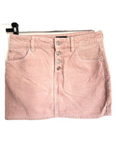 JUPE COURTE VELOURS A COTES JENNYFER VIEUX ROSE TAILLE S COM9