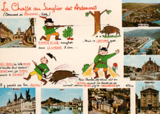 Carte postale La Chasse au Sanglier des Ardennes.