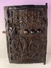 Afrique Mali Porte de grenier Dogon circa 1960 bois sculpté noirci art ethnique