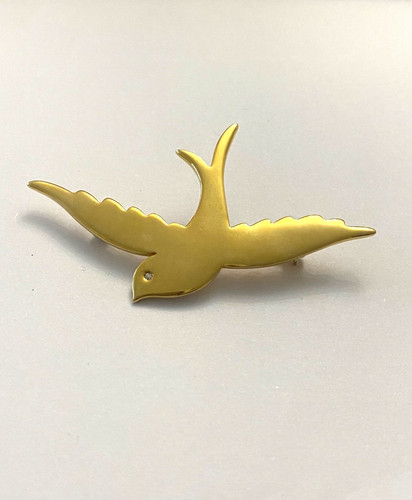 Broche hirondelle métal - hirondelle, en