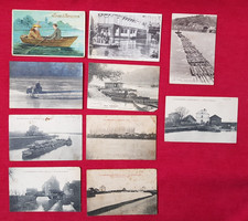 LOT de 10 Cartes postales 1900 bateaux COLLONGES SUR SAÔNE  ST SYMPHORIEN PARIS