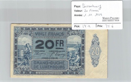 Billet luxembourg 20 francs - -,