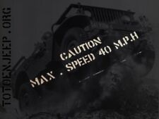 POCHOIR STENCIL MARQUAGE VITESSE MAX SPEED 0.5 POUCE   . jeep willys gpw m201
