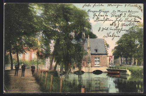 Cpa bruges maison - la,