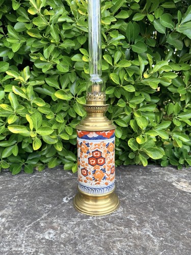 Lampe pétrole porcelaine - lampe,