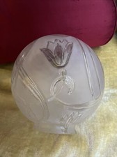 Globe Verre Lampe Boule Verre Gravée  À L’acide Napoléon III