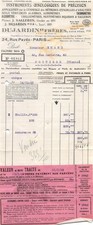 FACTURE  1933 INSTRUMENTS OENOLOGIQUES DUJARDIN SALLERON A PARIS - M. EMARD A