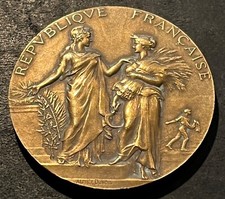 Médaille bronze doré " Allégorie de l'Agriculture 1922 " Alphée DUBOIS