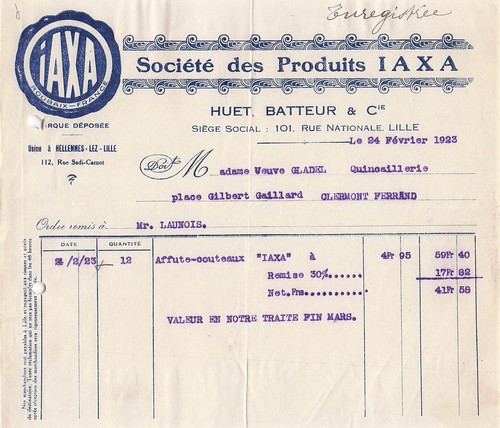 Lille coutelier iaxa 1923 - iaxa,