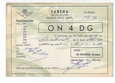 CARTE QSL RADIO AMATEUR  BELGIQUE