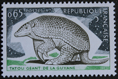 Timbre france tatou géant - timbre,