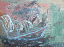 Tableau ancien huile abstrait