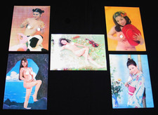 PIN-UP SEXY NUE RELIEF LENTICULAIRE FEMME GLAMOUR CHARME EROTICA LOT C 5 CPSM