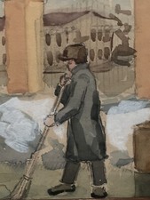 Tableau ancien aquarelle