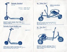 Pub Jouet - Le PATICYCLE - Patinette, Rameur, Trottinette - Années 1950 -