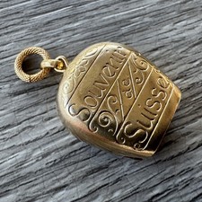 Pendentif ancien " Cloche Vache " - Souvenir De Suisse