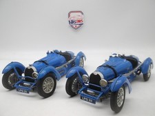 1/18 Lot de 2 Burago BUGATTI Type 59 1934 Bleu pour pièces ou réparations