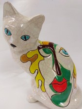 GRAND CHAT EN EMAUX DE LONGWY