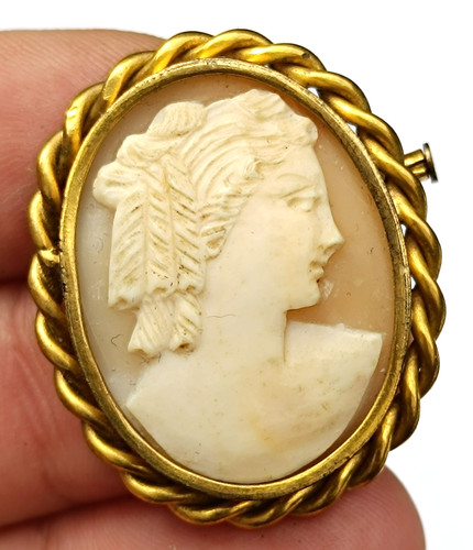 Broche camée ancien - , coquille