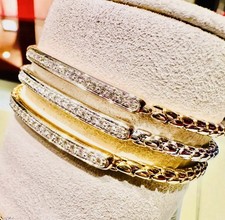 Bracelets Élastique Chimento En Oro Blanc, Jaune Et Rosé avec Diamant