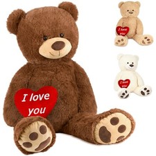 BRUBAKER Peluche géante XXL Ours Nounours et Cœur en Peluche I Love You