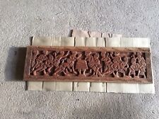 Rare magnifique  ancienne fresque sculpté en bois