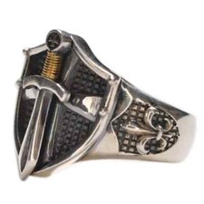 Bague épée bouclier