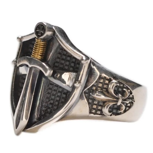 Bague épée bouclier