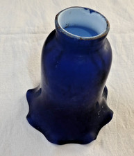 Tulipe ancienne en verre bleu et opaline applique lampe lustre