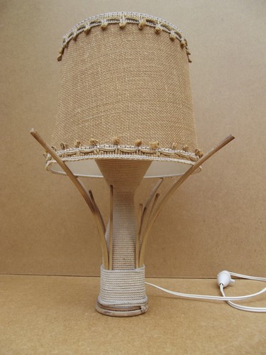 Lampe rotin corde audoux - lampe,